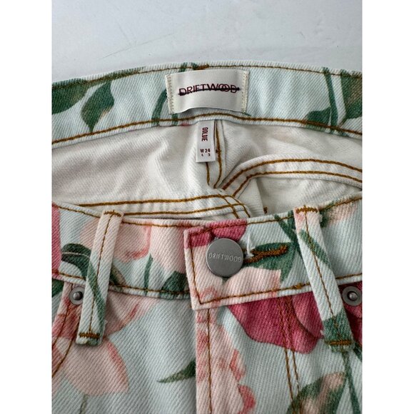 NEW Driftwood Goldie Floral Print Mid Rise Fray Hem Shorts Size 24 - Picture 7 of 7